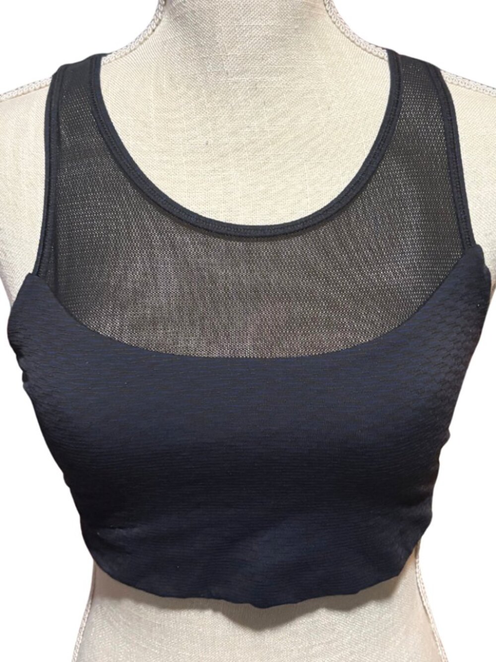lululemon athletica Black Mesh Crop Sports Bra
